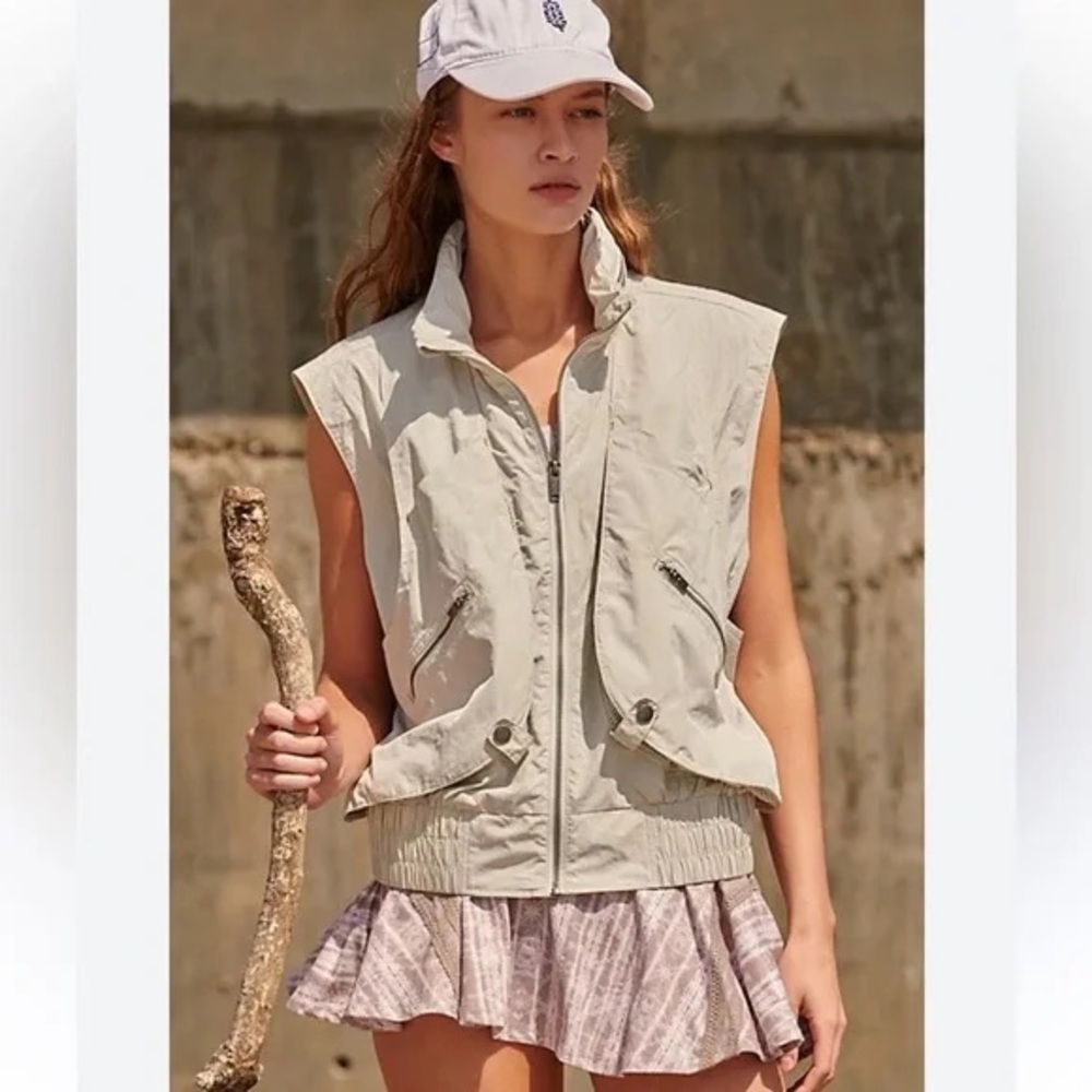 FP Movement by Free People Beige Sleeveless Utility Vest